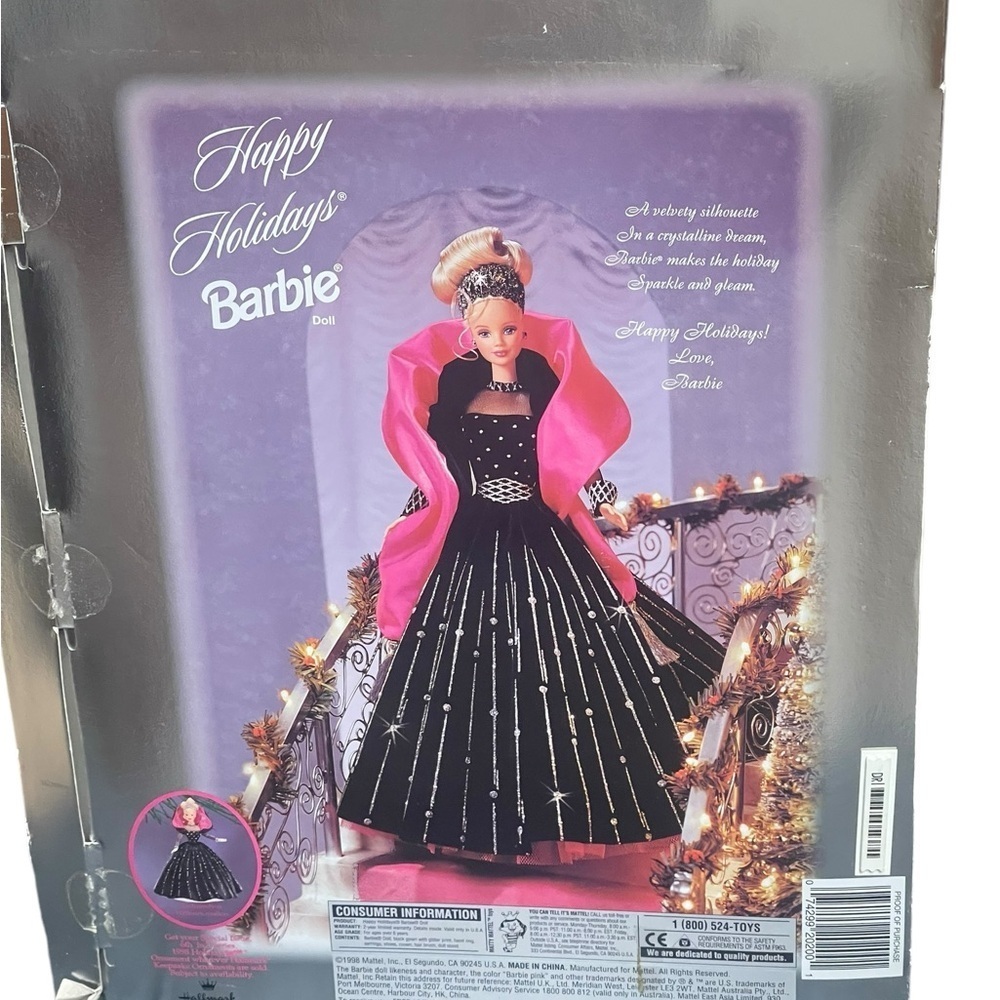 Happy Holidays Barbie Doll 1998
Special Edition Mattel #20200
NEW Vintage